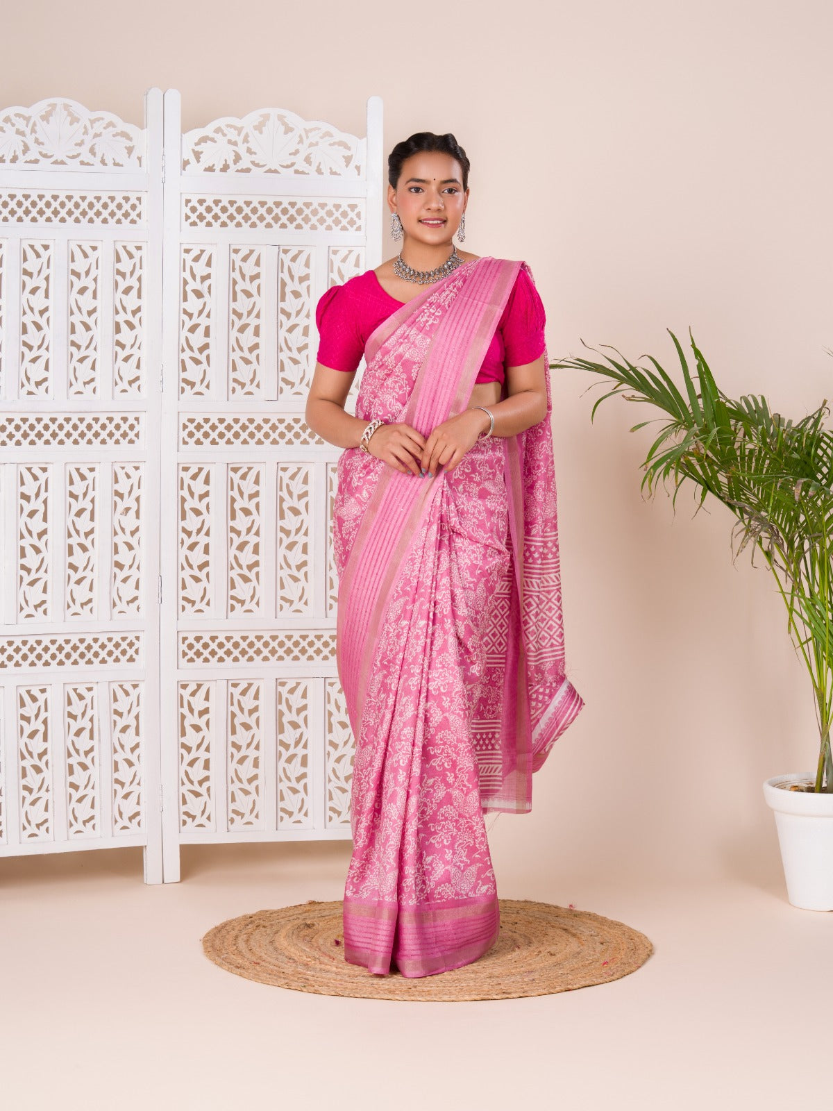 Tanmira New Batik Sanganeri Print Banarasi Border Saree STL