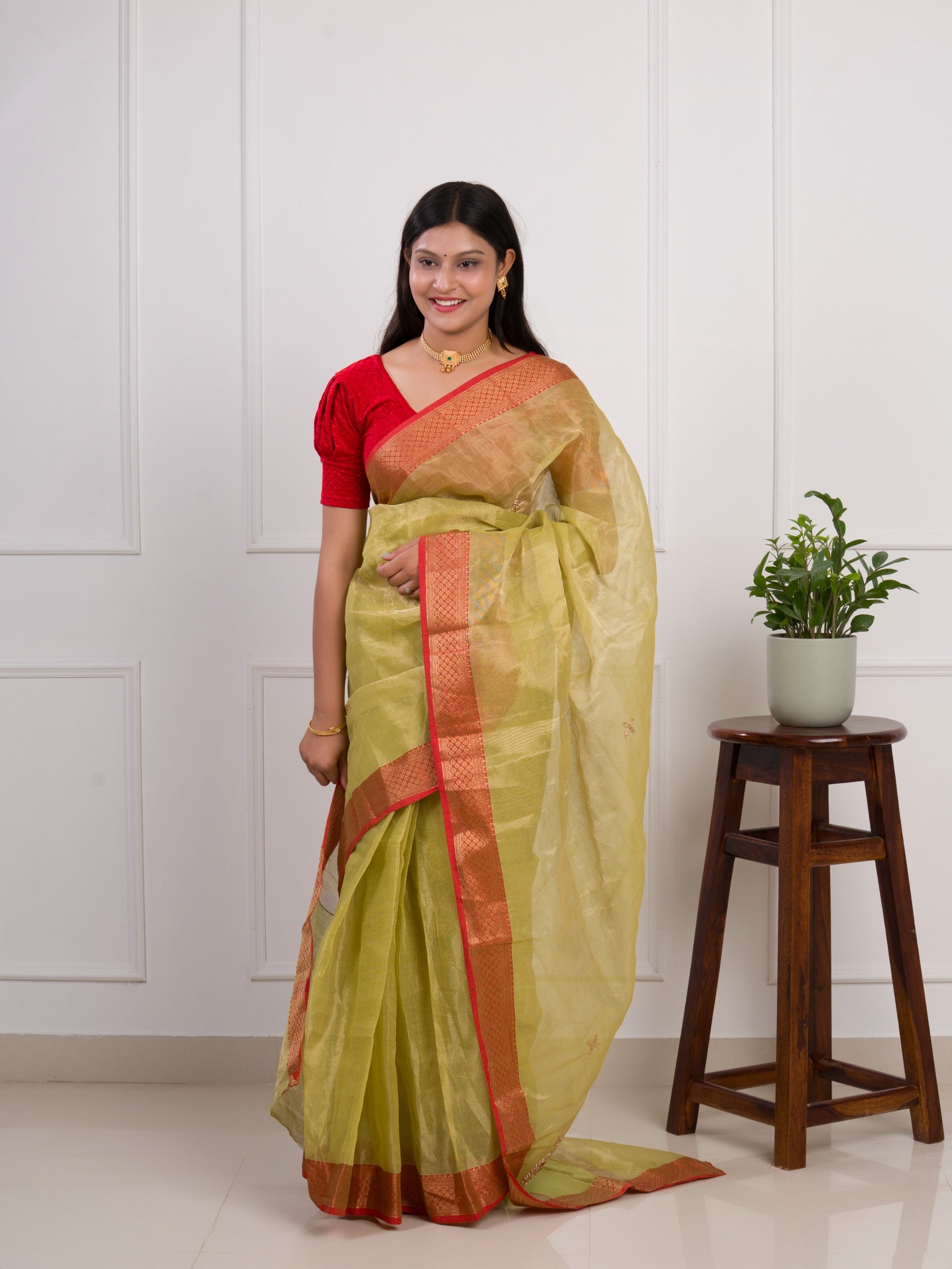 Tanmira Pure Maheshwari Banarasi Kota doriya Gotapatti Saree SWA