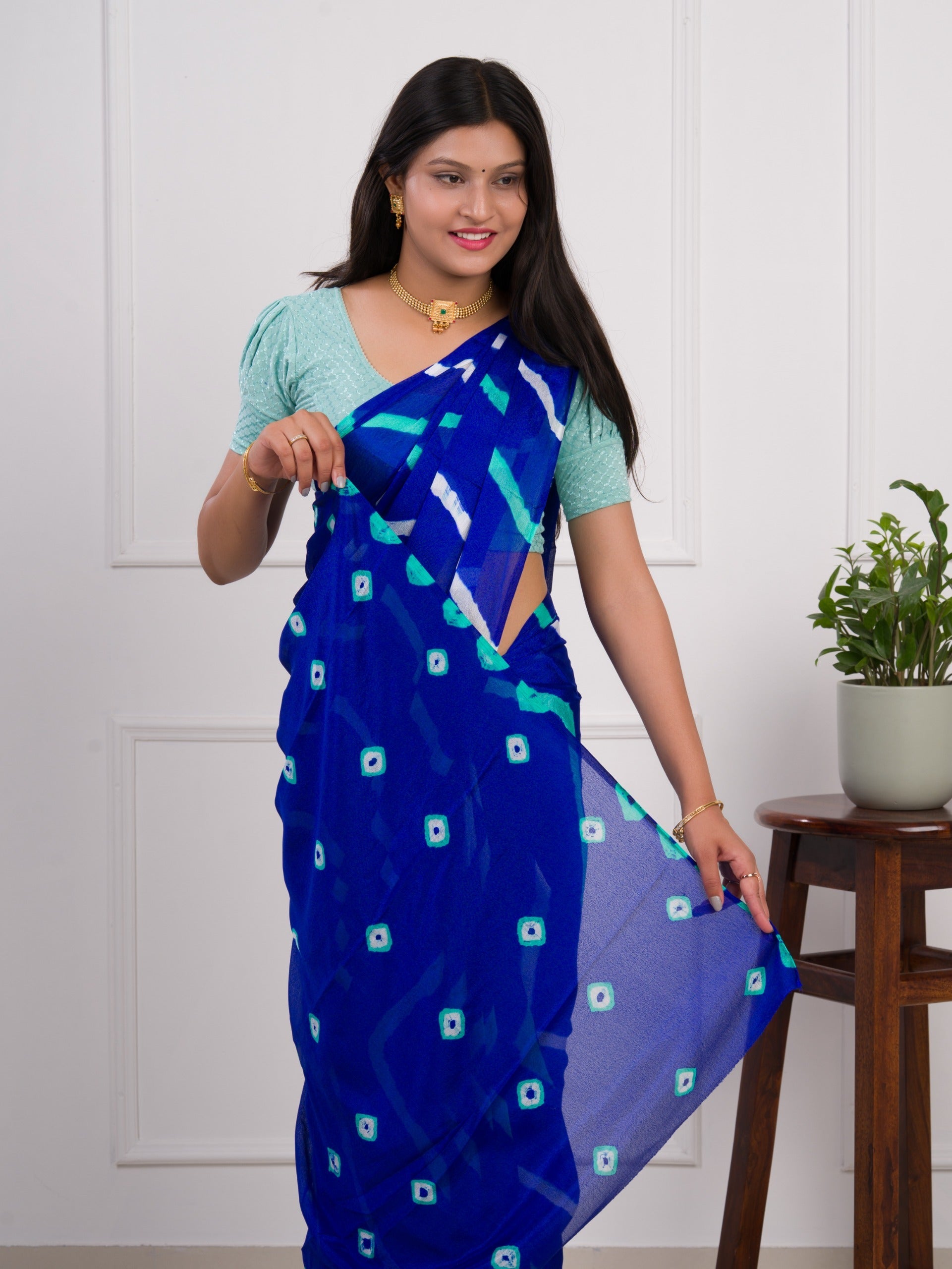 Tanmira Latest New Jaipuri Traditional Chinon Bandhani Saree