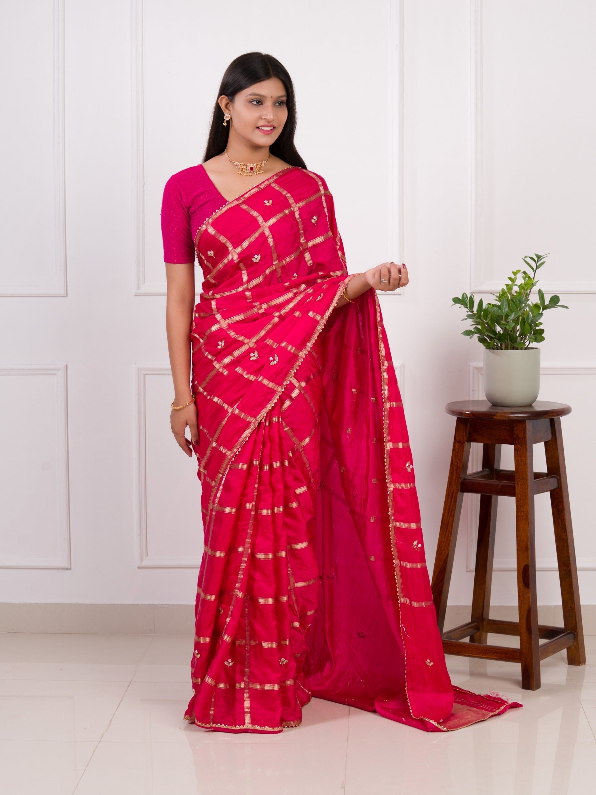 Tanmira Latest Arrival Designer Gaji Silk Gotapatti Handwork Saree Rani