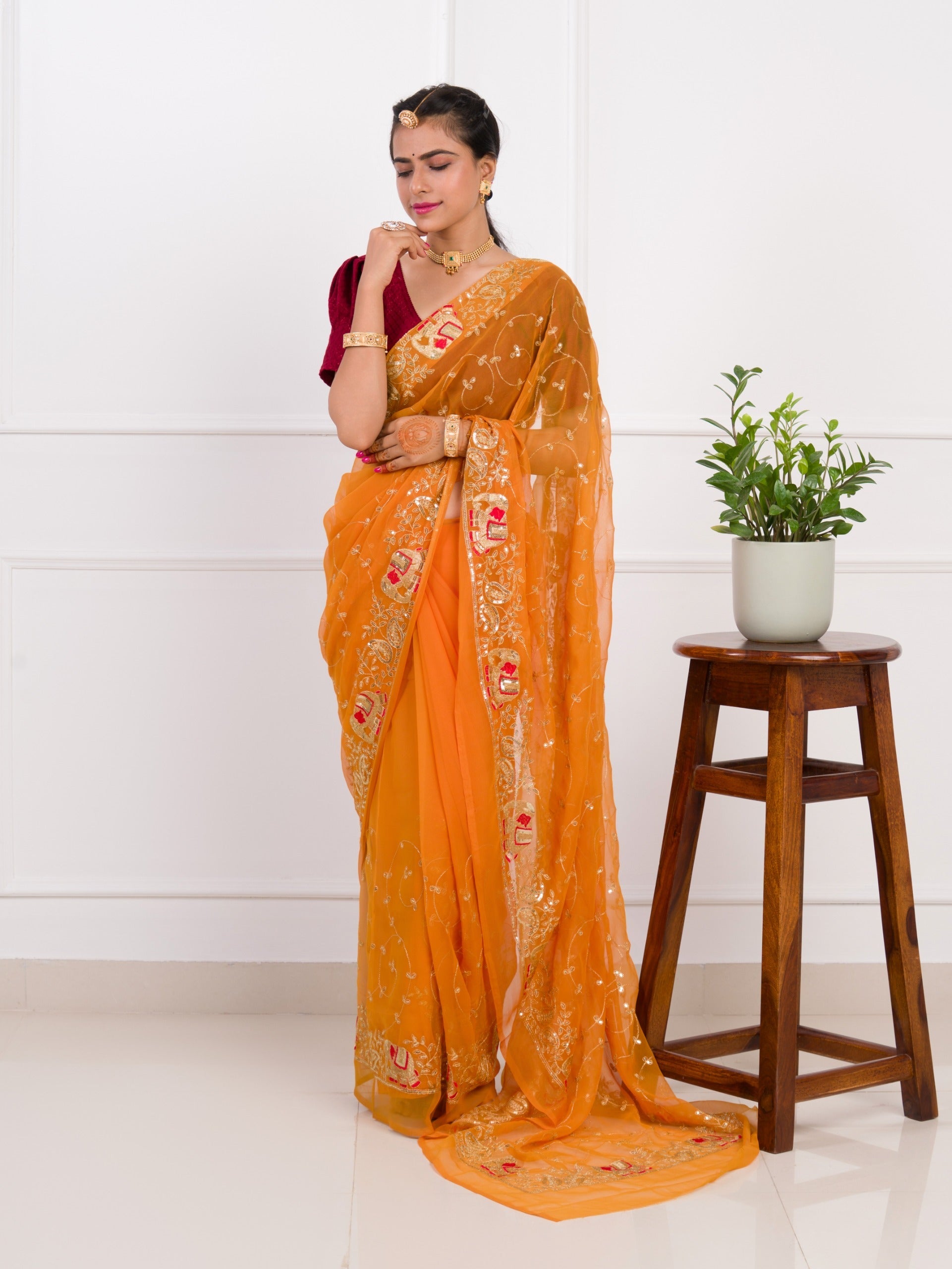 Tanmira Special Classic Traditional Saree in Royal Georgette Fabric JAY