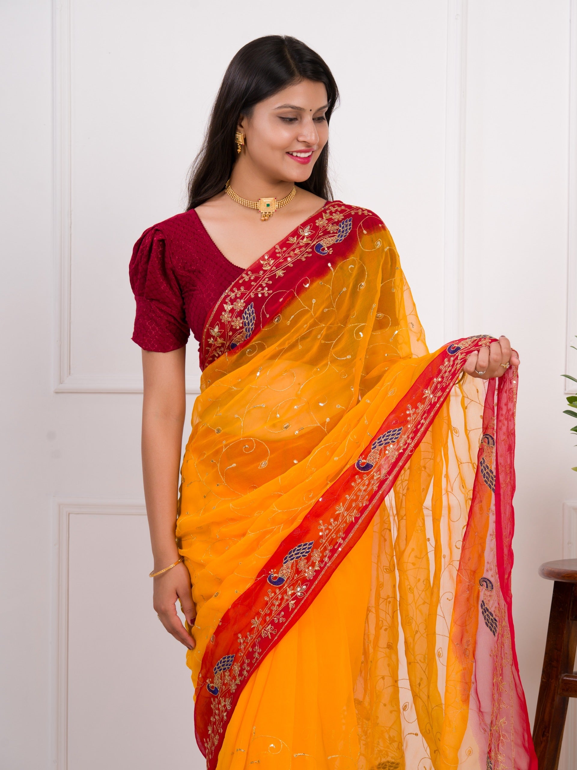 Tanmira New Royal Wedding Saree in Traditional Georgette Elegance JAY