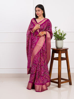 By Bandhani Saree With Festive Wear