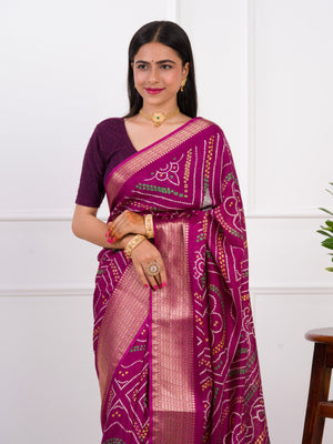 By Bandhani Saree With Festive Wear