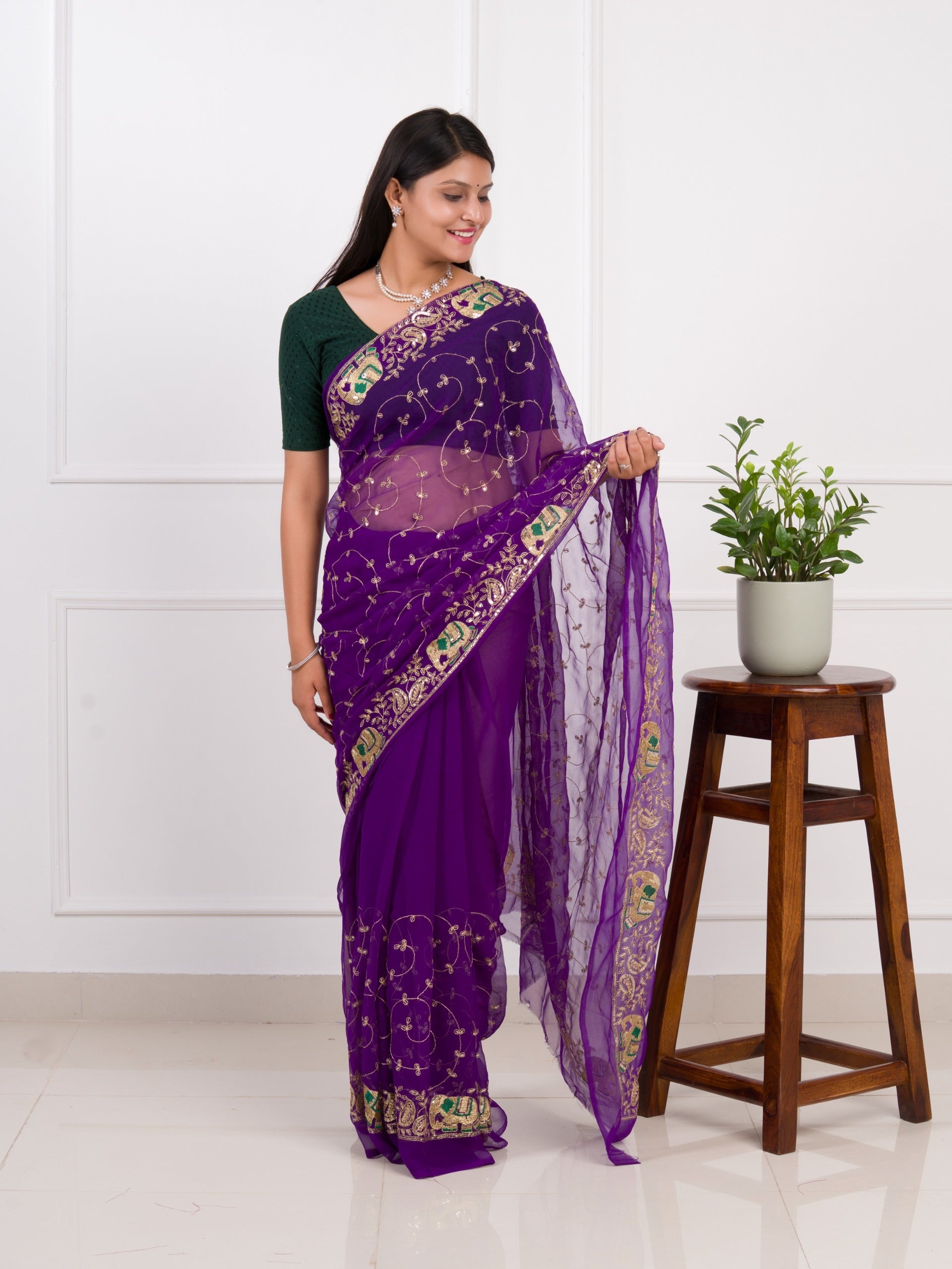 Tanmira New Vibrant Traditional Look with Soft Georgette Saree JAY