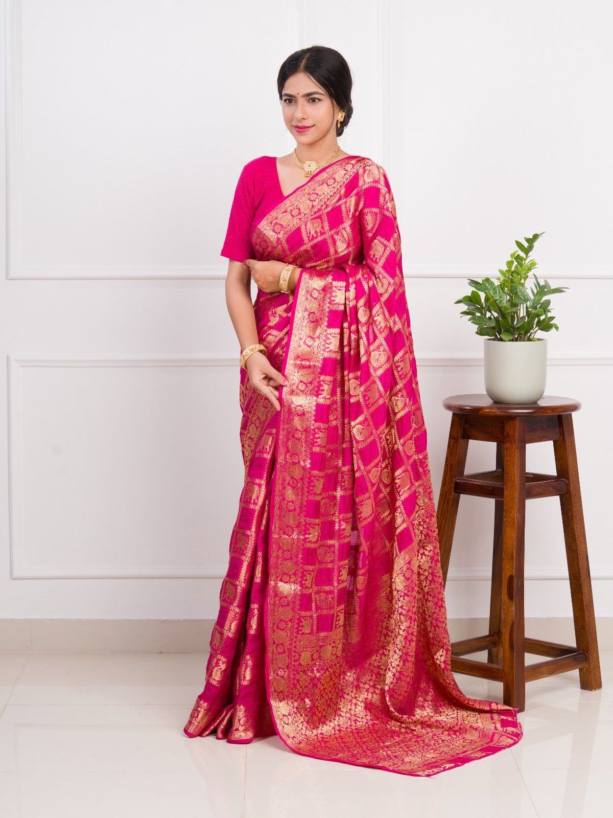 By Banarasi Saree With Festivel Wear