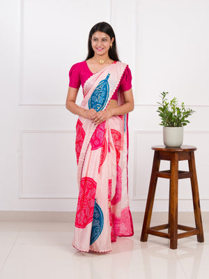 By Bandhani Saree With Wedding Wear