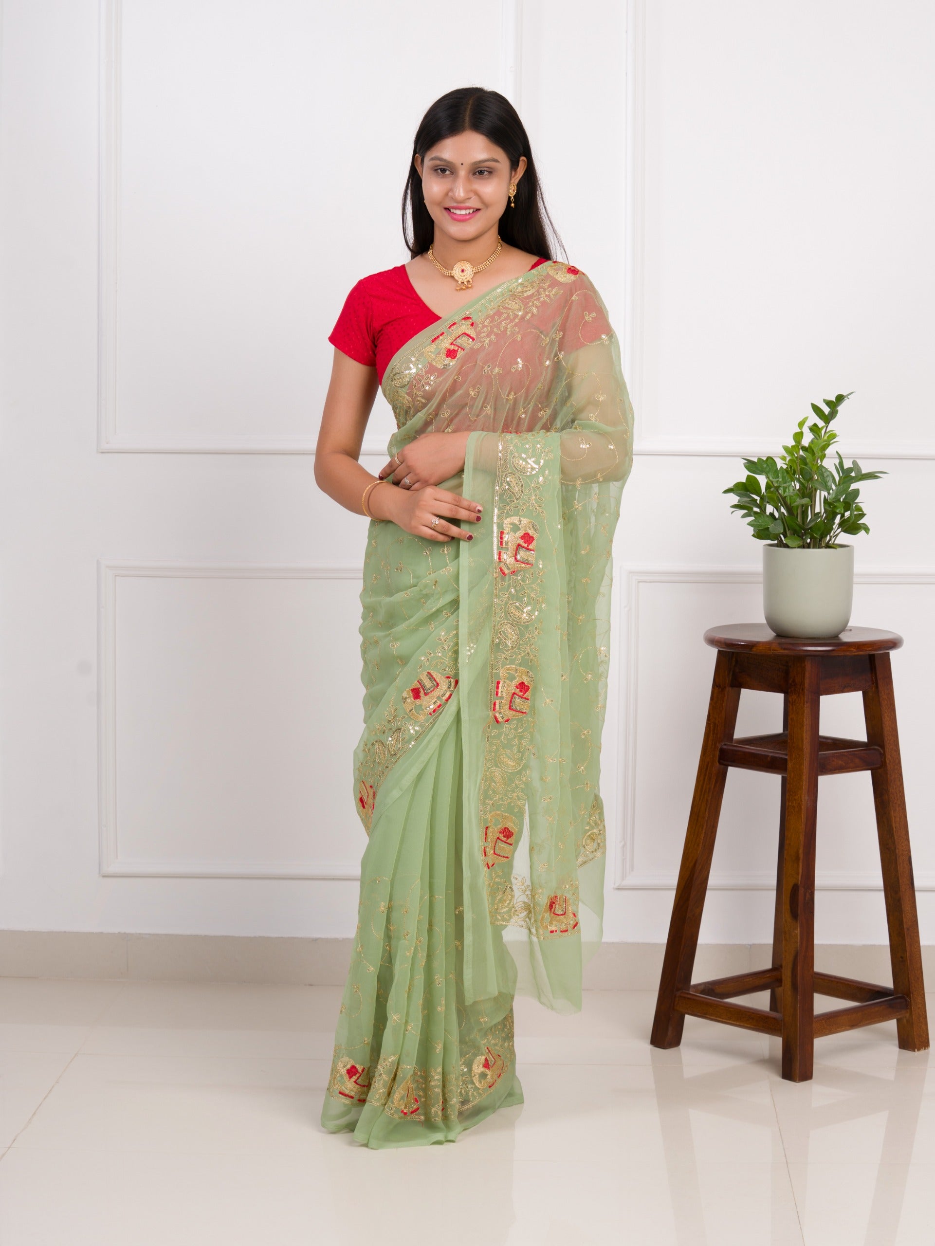 Tanmira New Cultural Elegance Traditional Georgette Saree for Bridesmaids JAY