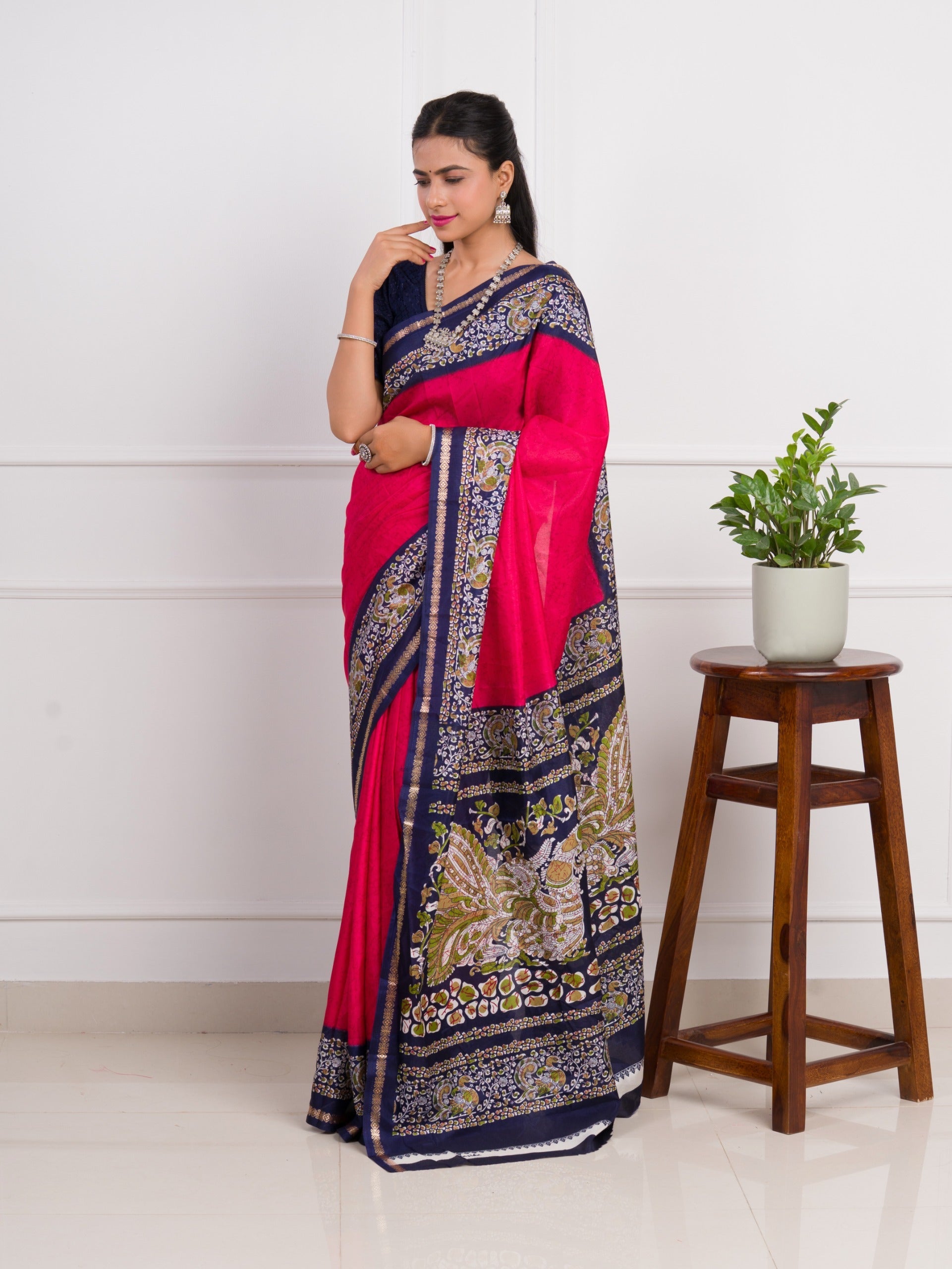 Tanmira New Latest Dola Silk Printed Style With Zari Border Work Saree VJT