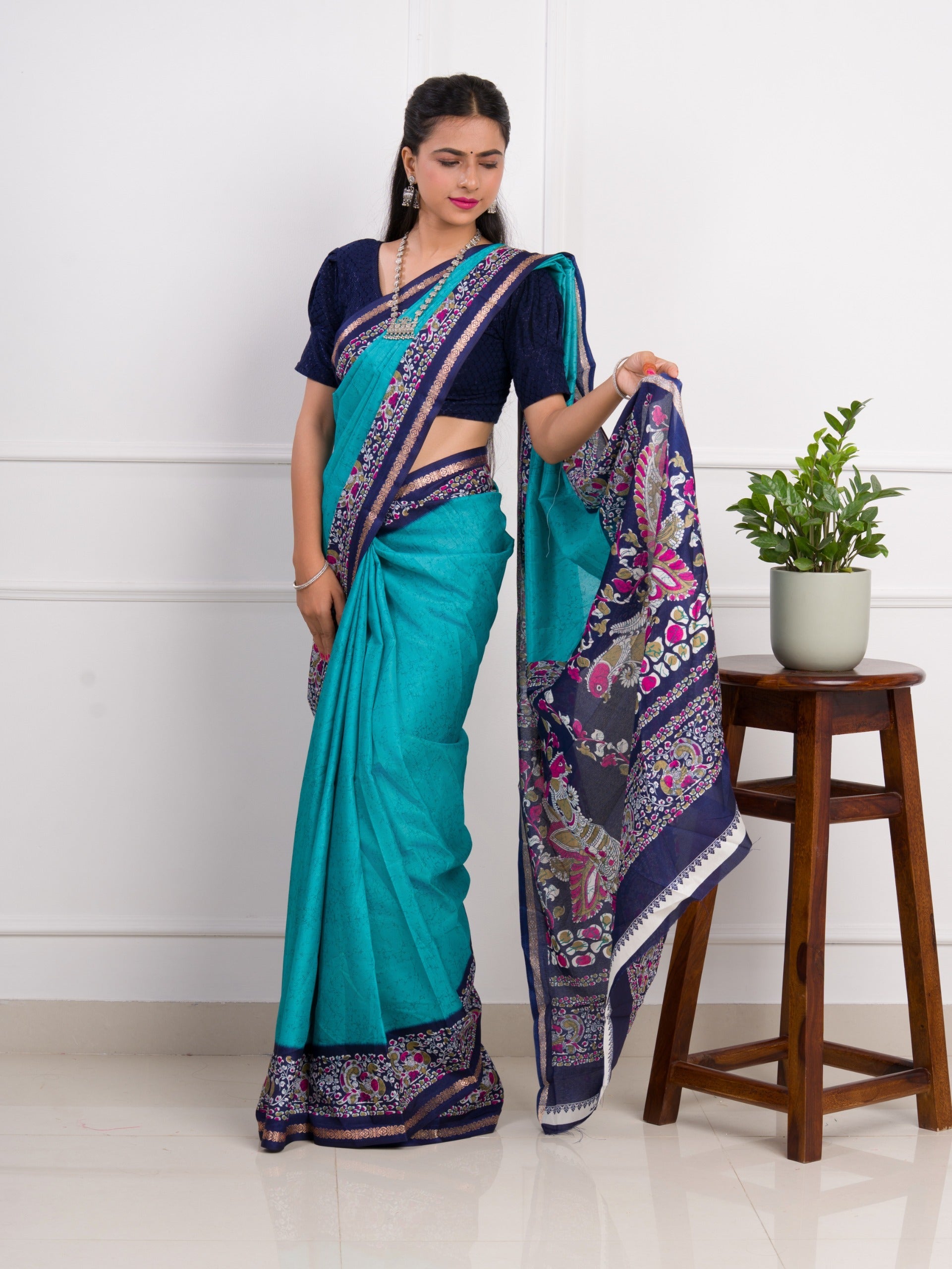 Tanmira Latest Dola Silk Printed Style With Zari Border Work Saree VJT