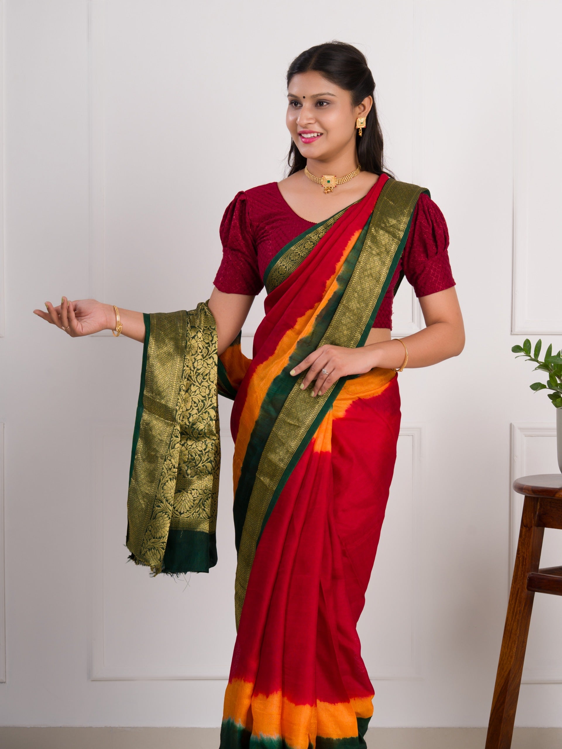 Tanmira New Beautiful Viscos silk Zari weaving Work Saree SAM