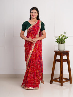 bandhani saree in Georgette febric