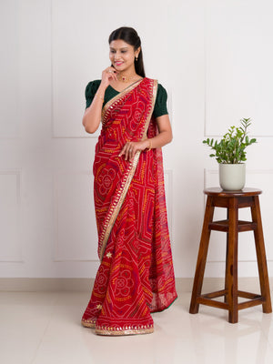 bandhani saree in Georgette febric