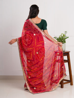 bandhani saree in Georgette febric