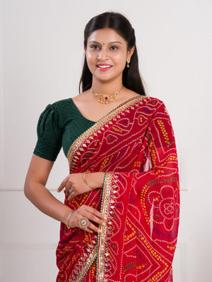 bandhani saree in Georgette febric
