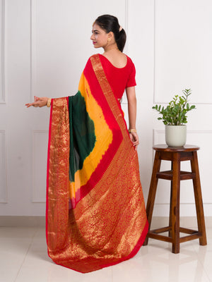 silk Zari weaving Work Saree in multi colour