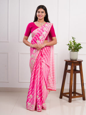 Leheriya style saree for festival ready