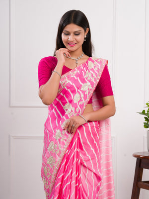 Leheriya style saree for festival ready