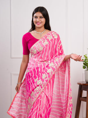 Leheriya style saree for festival ready