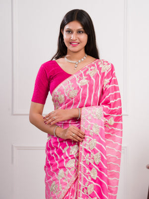 Leheriya style saree for festival ready