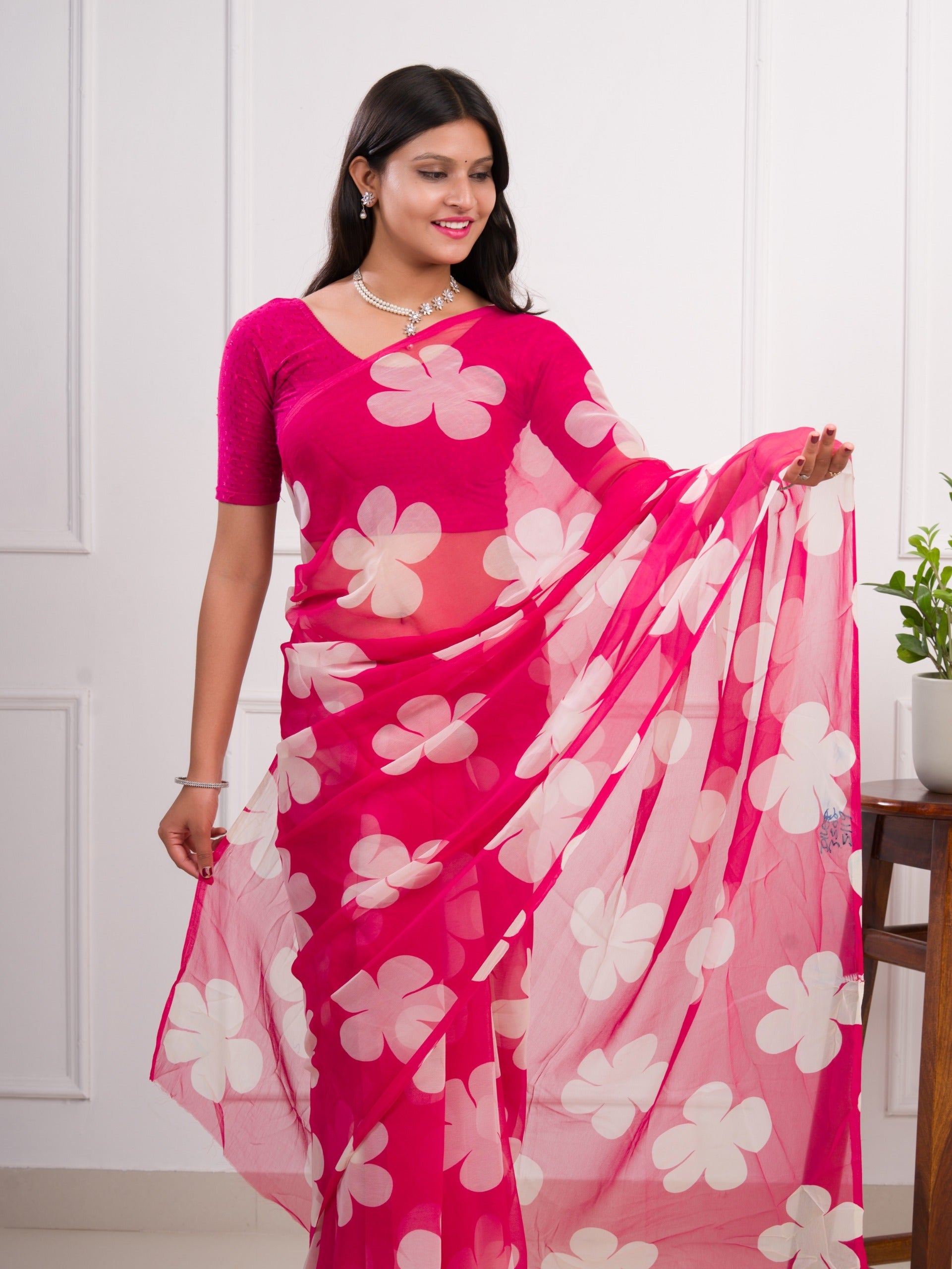 Tanmira Latest New Pure Georgette Flower Printed Style Saree SUN