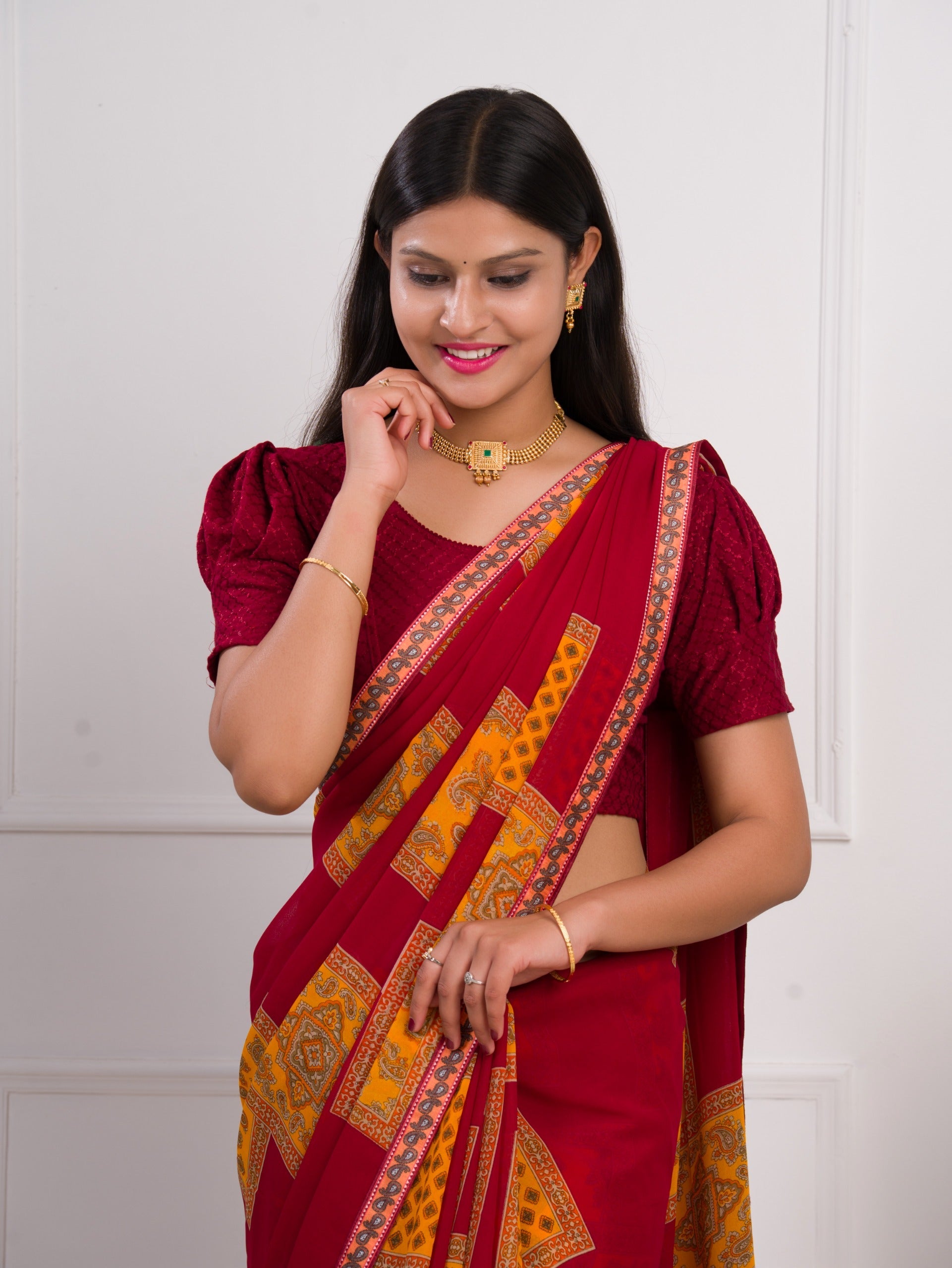 Tanmira New Weightless Fabric Braso Border Printed Saree ADI