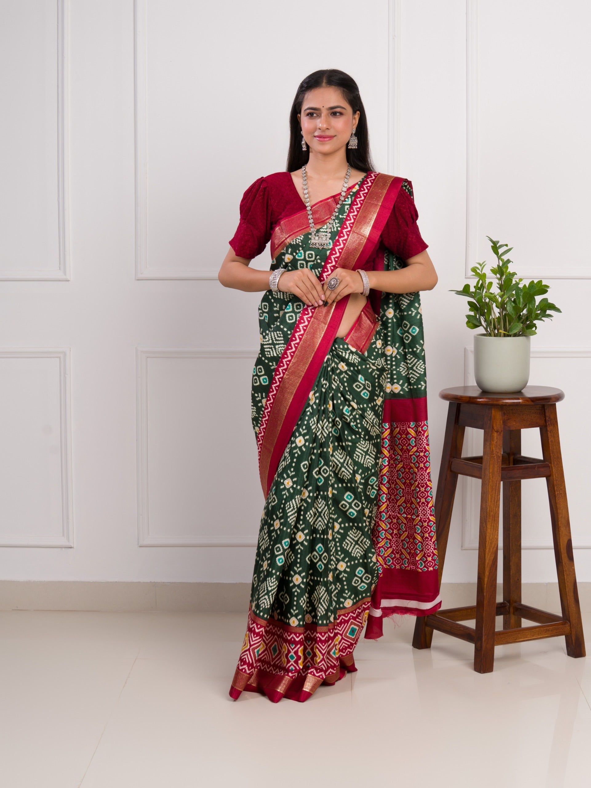 Tanmira New Pashmina Cotton Silk Printed Saree SWA