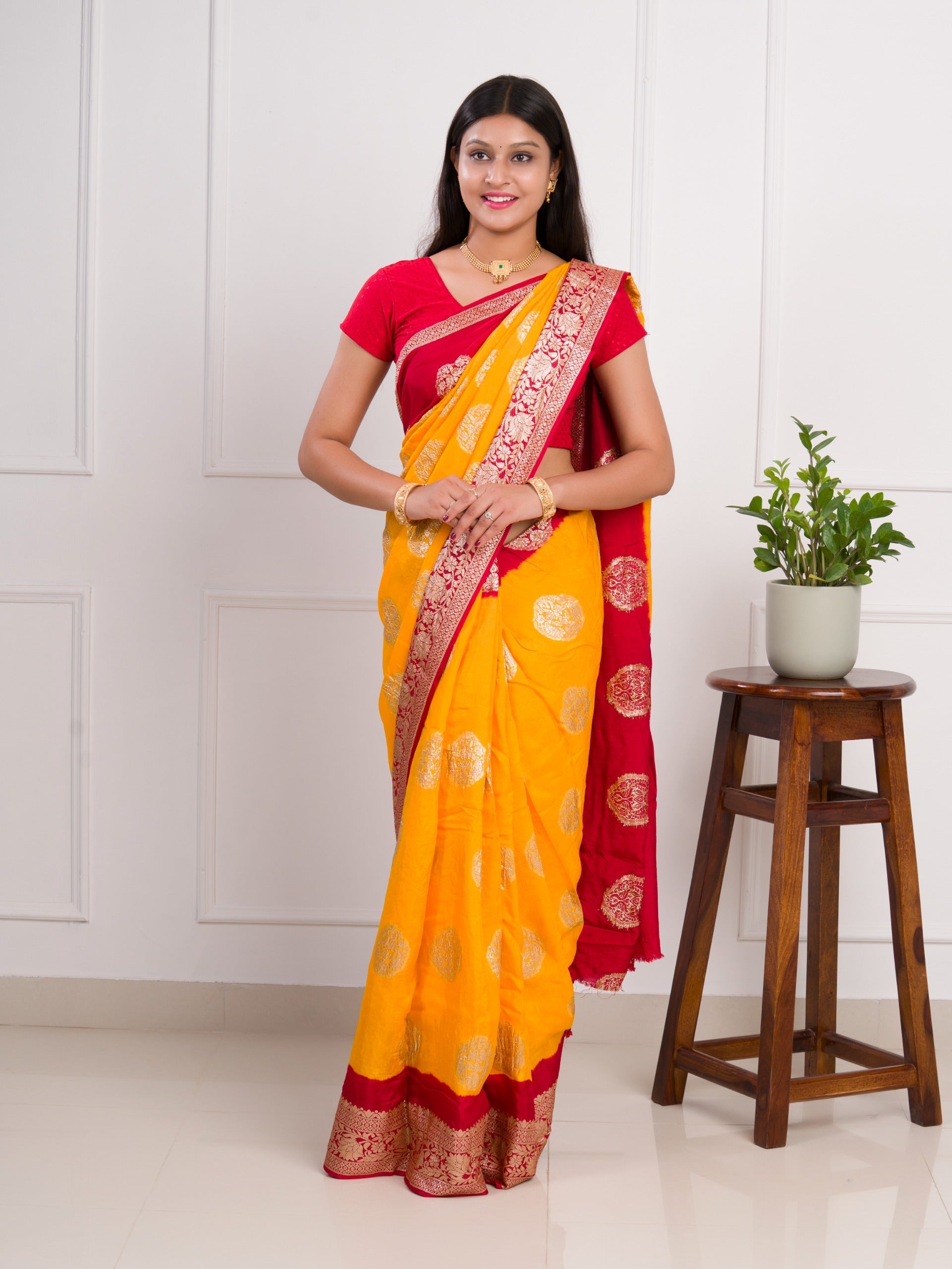 Tanmira New Pure Georgette Zari Faag Shadded Saree RG