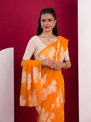 Georgette Flower Printed Style Saree for causal wear under 1000