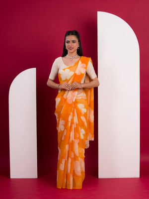 Georgette Flower Printed Style Saree for causal wear under 1000
