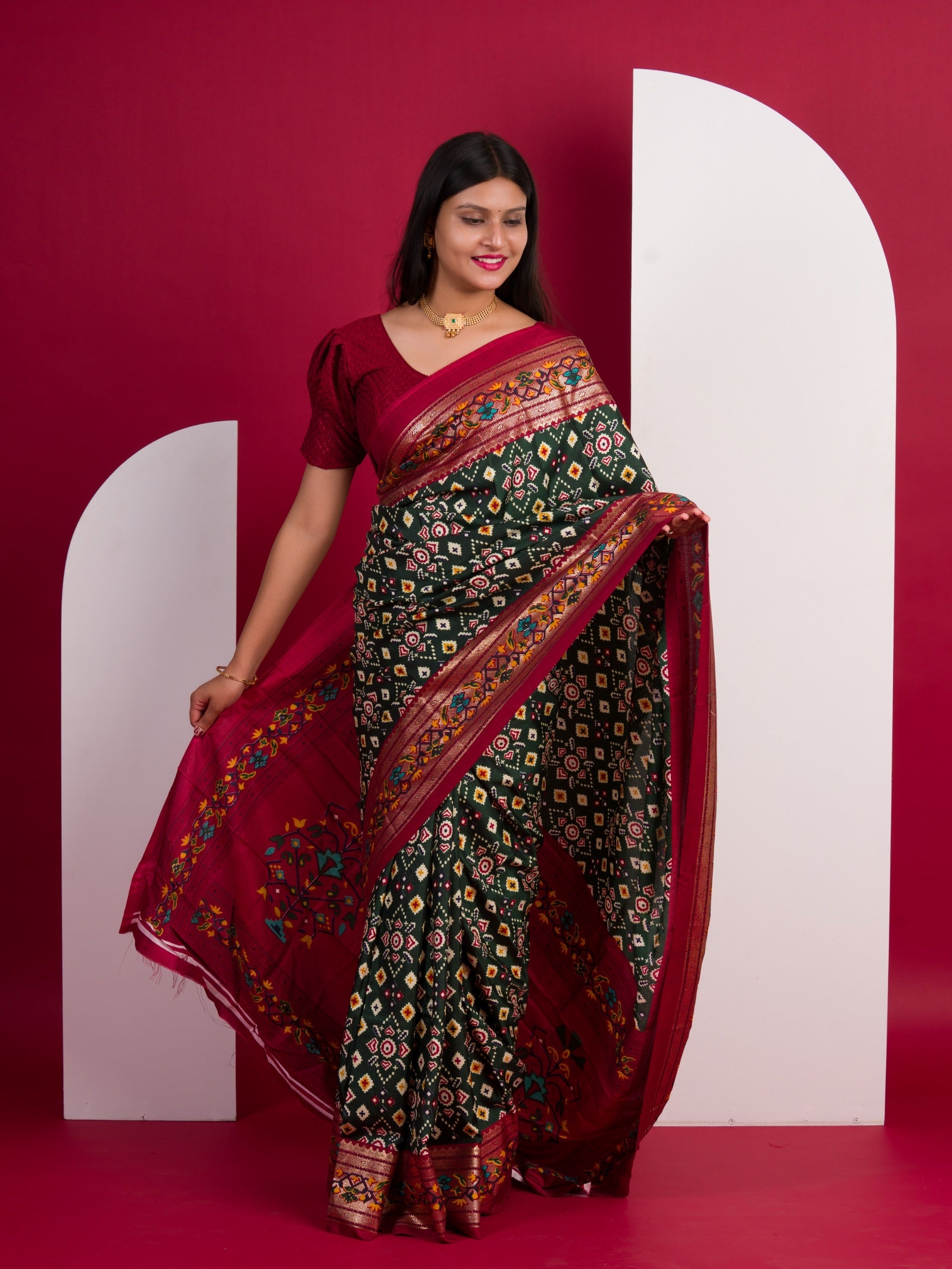 Tanmira Pashmina Cotton silk Printed Saree SWA