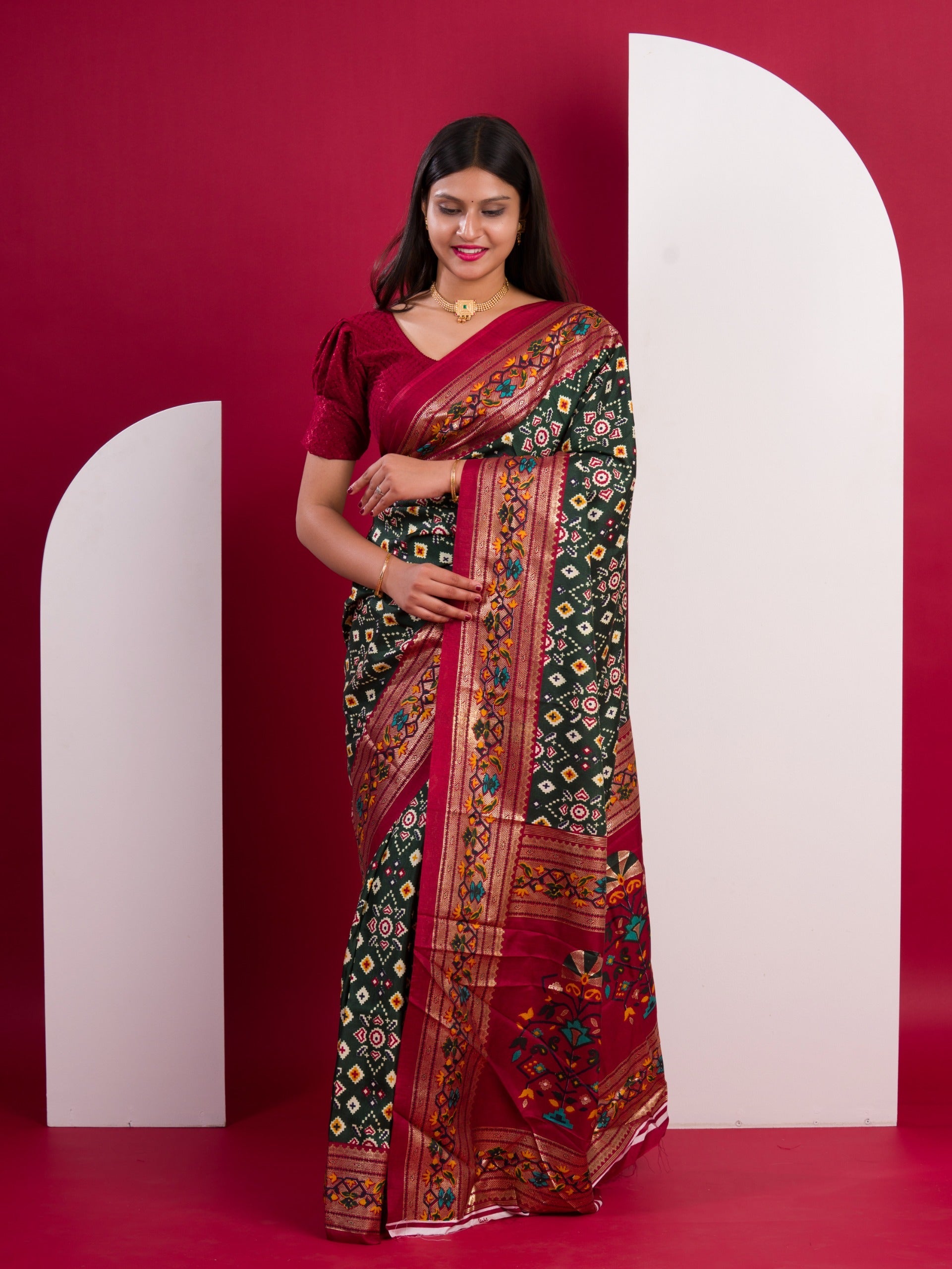 Tanmira Pashmina Cotton silk Printed Saree SWA