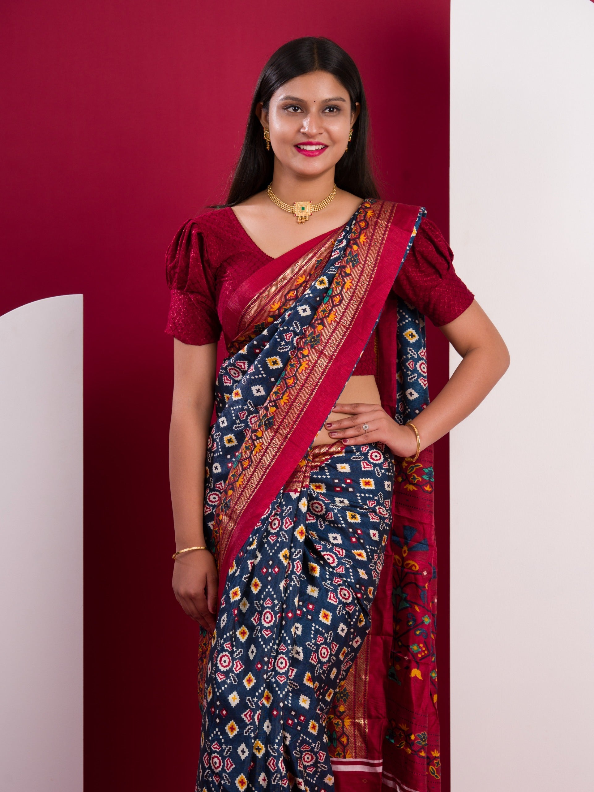 Tanmira Pashmina Cotton silk printed Saree SWA