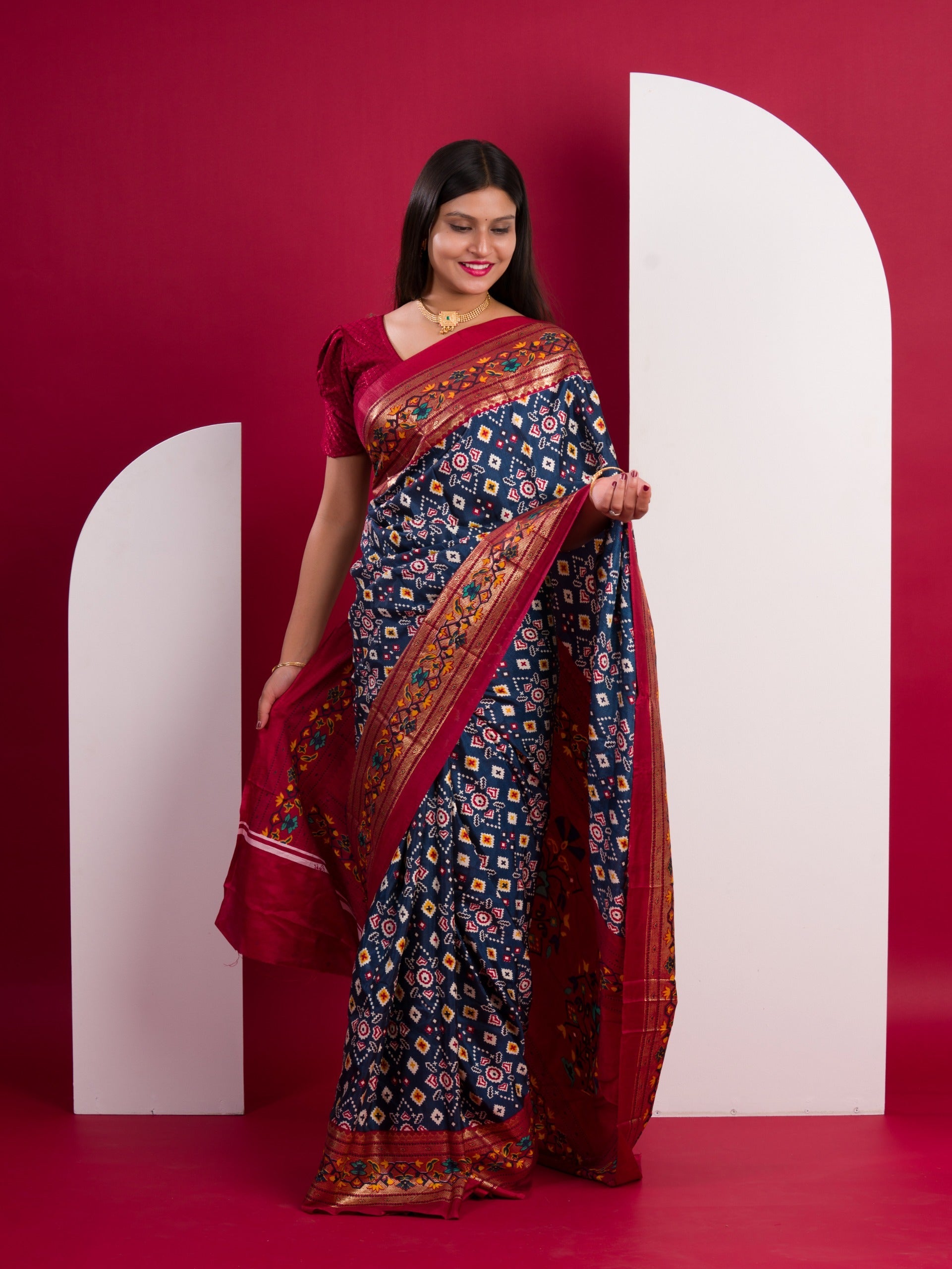 Tanmira Pashmina Cotton silk printed Saree SWA