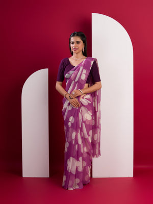 Georgette Flower Printed Style Saree for causal wear under 1000