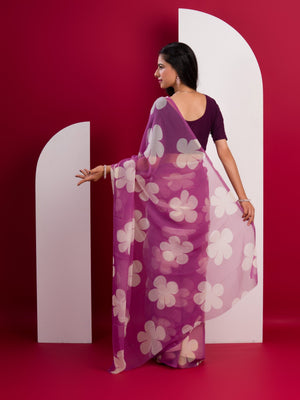 Georgette Flower Printed Style Saree for causal wear under 1000