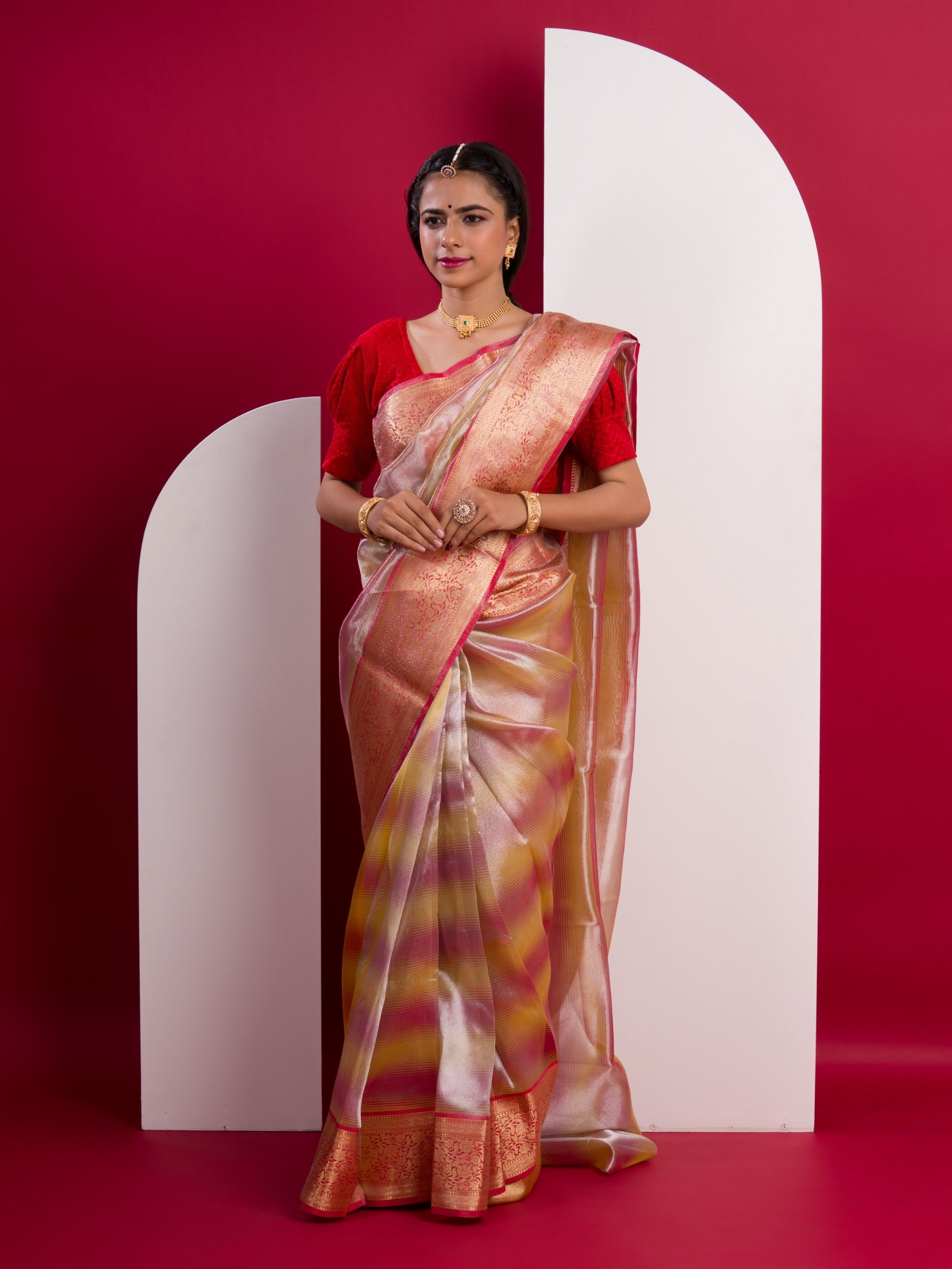 Banarasi Silk Bollywood Style With Tissue work Saree