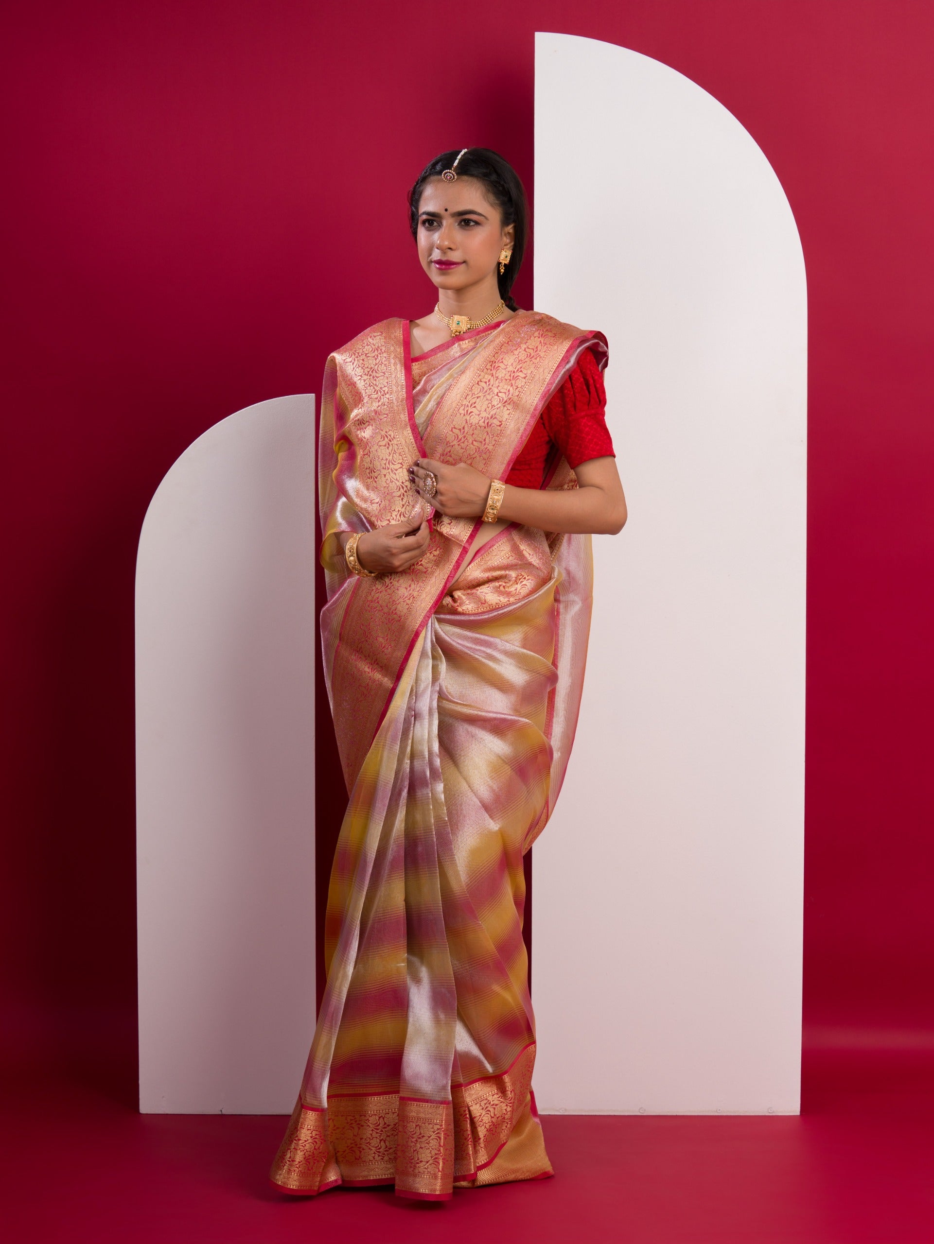 Tanmira New Banarasi Silk Bollywood Style With Tissue work Saree KB
