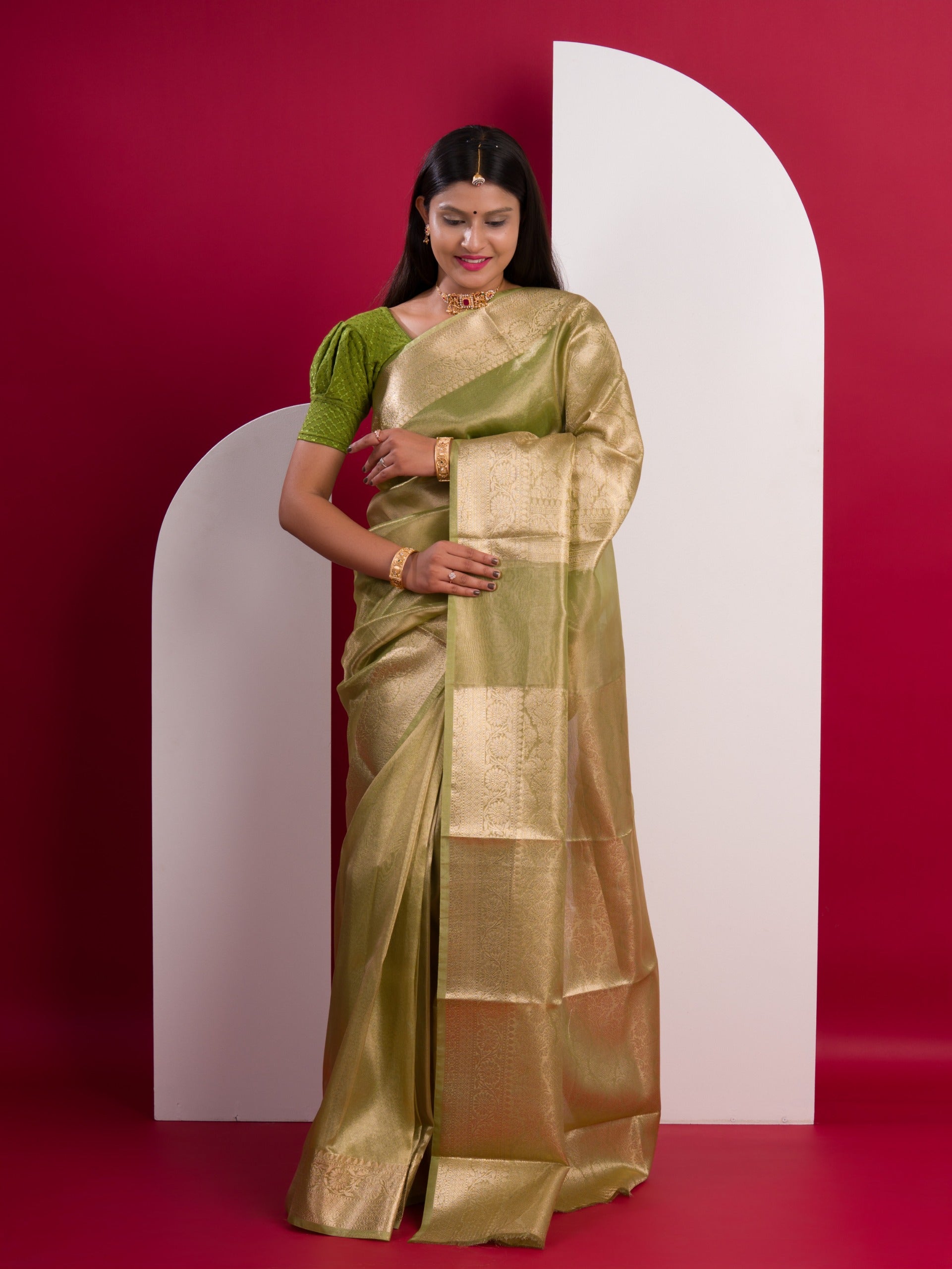 Tanmira New Pure Tissue Silk Banarasi kanjivaram Saree KB
