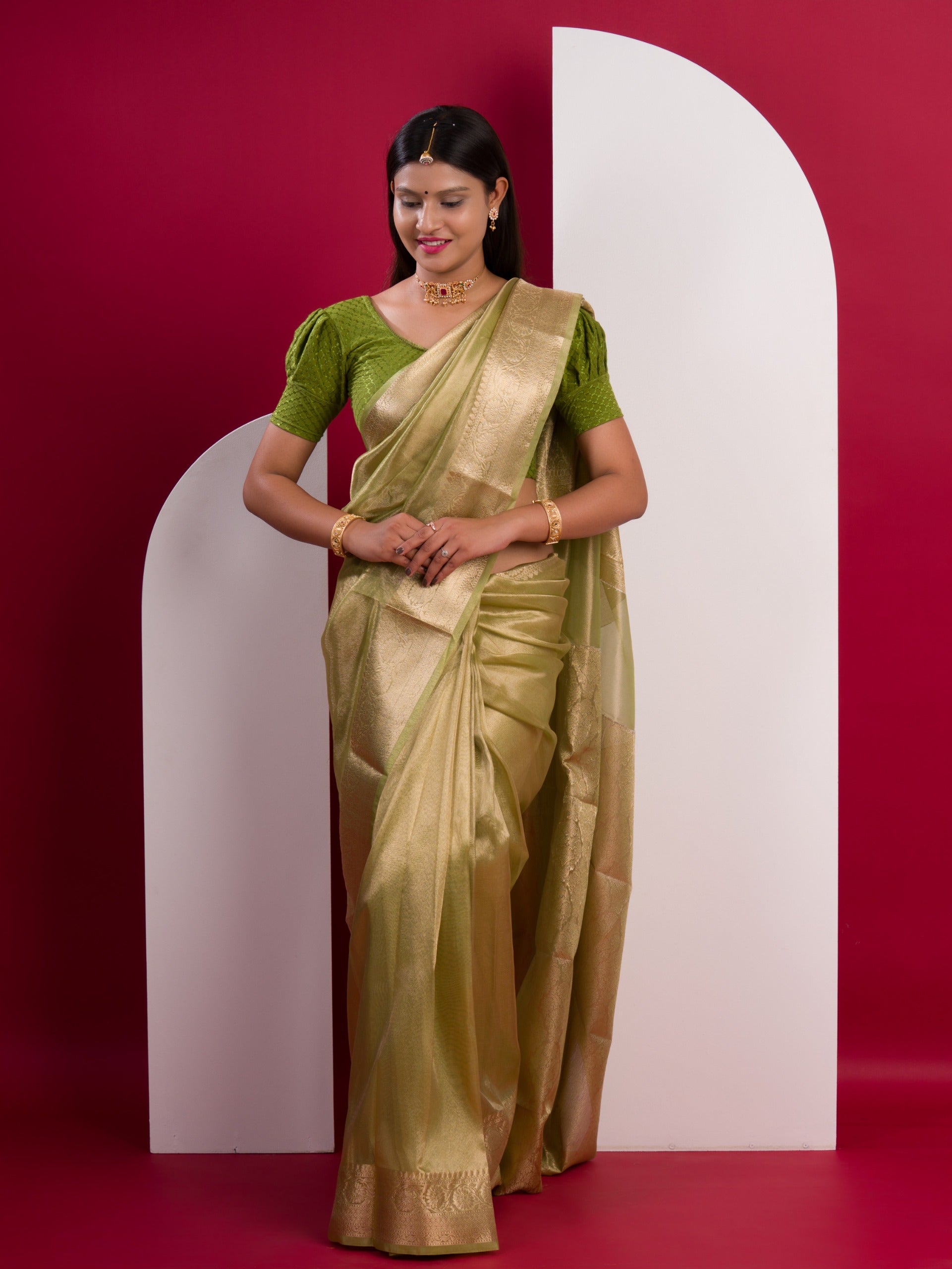 Tanmira New Pure Tissue Silk Banarasi kanjivaram Saree KB