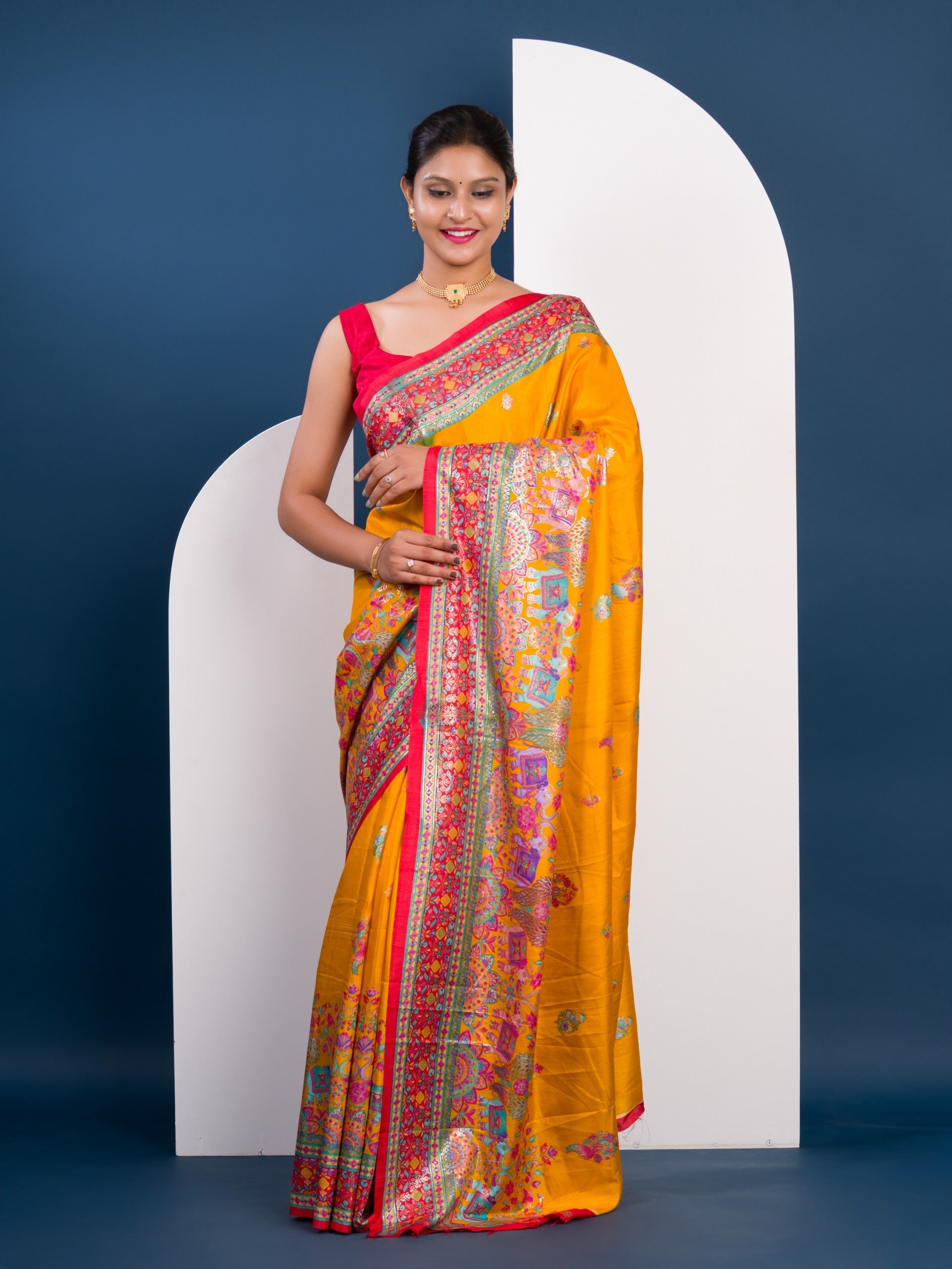 Tanmira New Dola Silk Kalamkari Wedding Wear Saree SWA