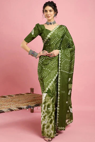 By Bandhani Saree With Causel wear