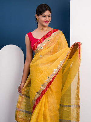 kota Doriya saree in Bandhani Style border