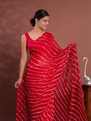 By New Chiffon Leheriya Style With Casual Wear Saree