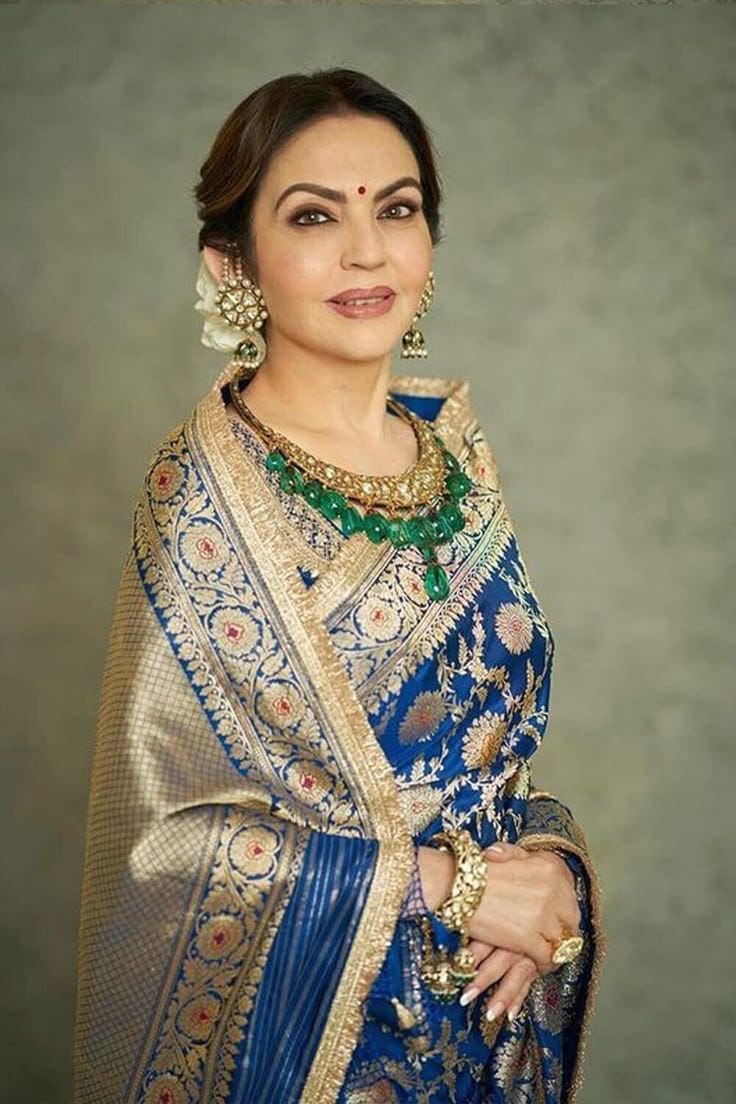 Neeta Ambani Cultural Event inspired Banarasi Handloom Meenakari Saree