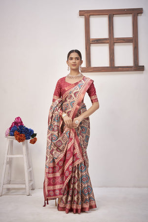 By Printed Saree With Casual Wear