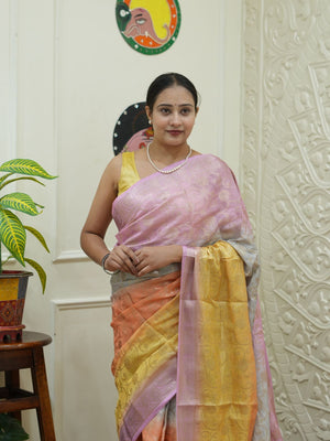 By Banarasi Saree With Party Wear