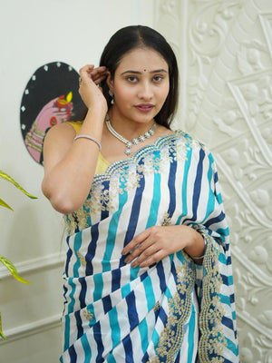 By Leheriya Chinon Silk Saree with Gotapatti Work