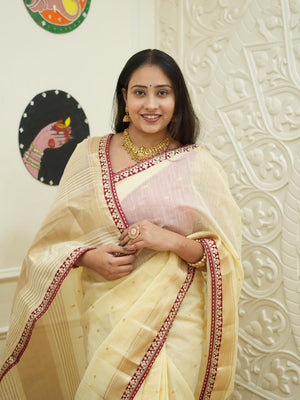 By Mhajani Saree With Gota Patti Work