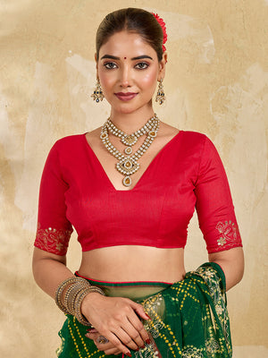 Buy Chiffon Saree Bandhani Style With Aari Work Tanmira